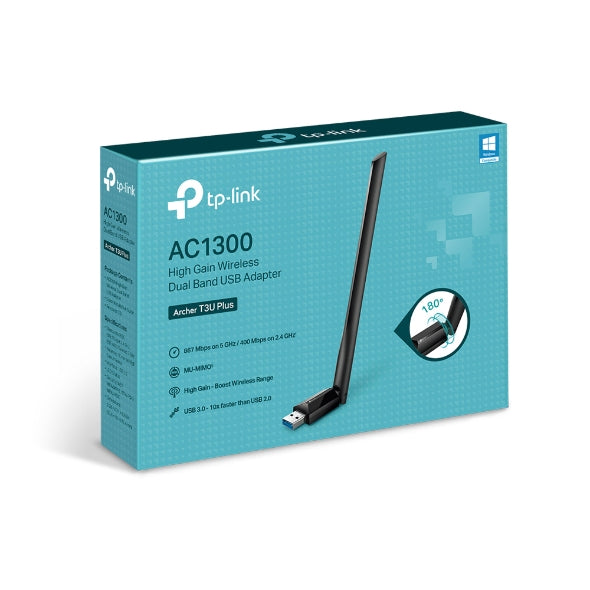 TP-LINK Archer T3U Plus AC1300 High Gain Wi-Fi Dual Band USB Adapter
