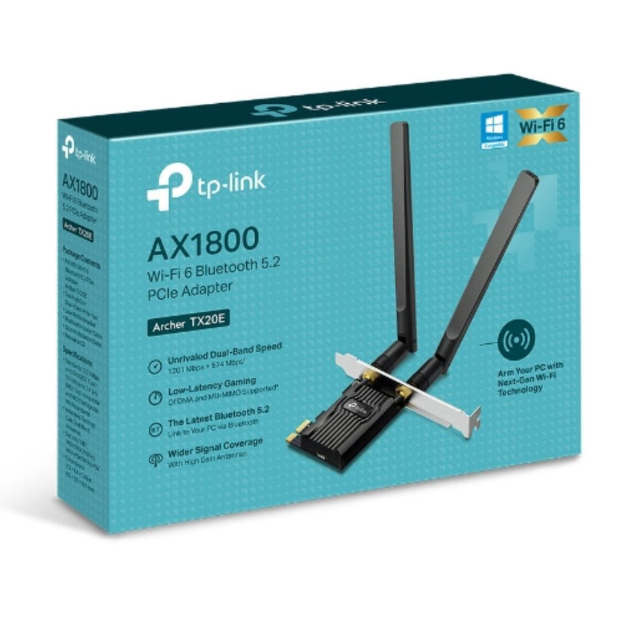 TP-LINK Archer TX20E AX1800 Wi-Fi 6 Bluetooth 5.2 PCIe Adapter