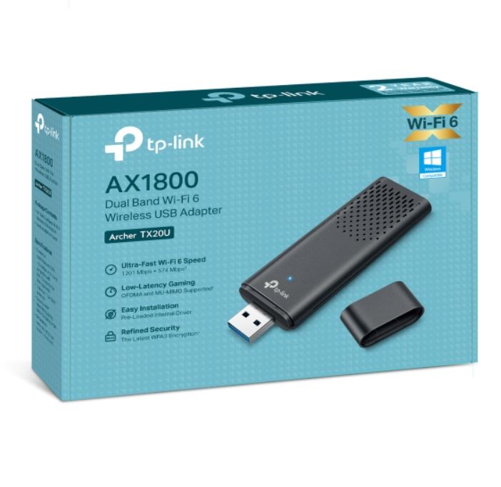 TP-LINK Archer TX20U AX1800 Dual Band Wi-Fi 6 Wireless USB Adapter