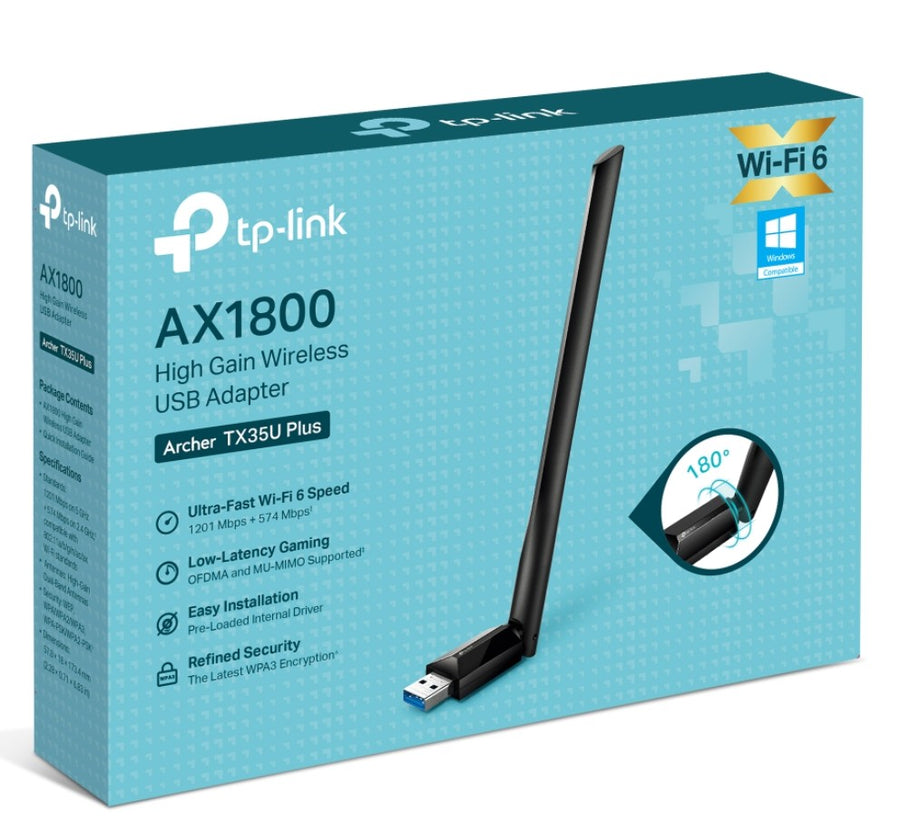 TP-LINK Archer TX35U Plus AX1800 High Gain Wireless USB Adapter