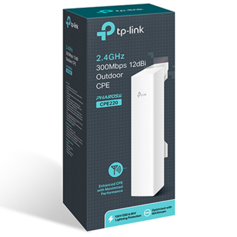 TP-LINK CPE220 2.4GHz 300Mbps 12dBi Outdoor CPE AP.