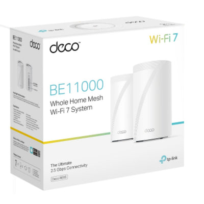 TP-LINK Deco BE65(2-pack) BE11000 Whole Home Mesh Wi-Fi 7 System (WIFI7) 574 Mbps at 2.4 GHz + 4320 Mbps at 5 GHz