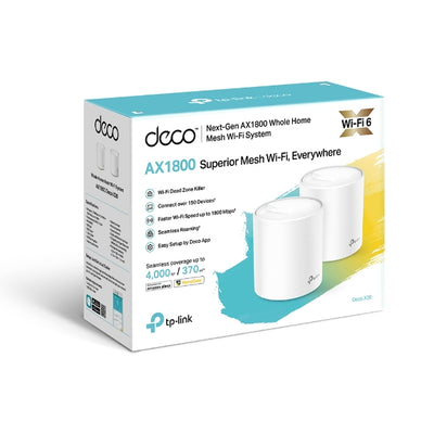 TP-LINK Deco X20(2-pack) AX1800 Whole Home Mesh Wi-Fi 6 System