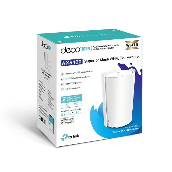 TP-LINK Deco X73-DSL AX5400 VDSL Whole Home Mesh Wi-Fi 6 System