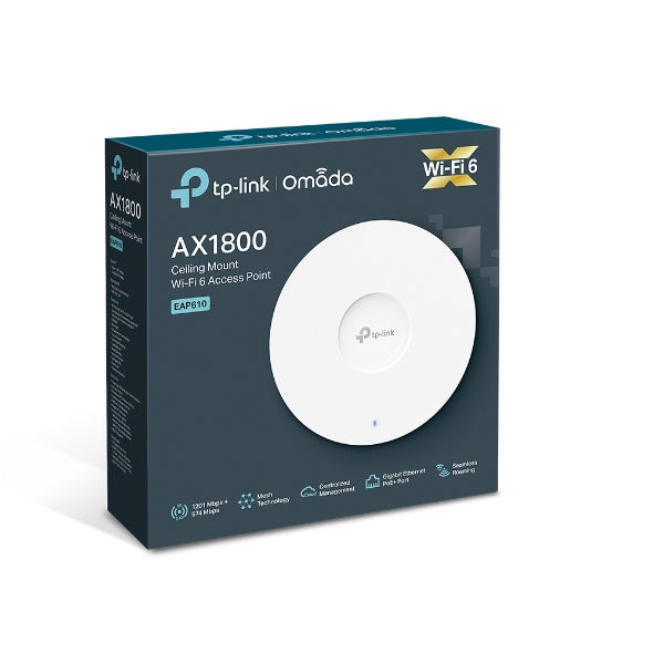 TP-LINK EAP610 Omada AX1800 Wireless Dual Band Ceiling Mount Access Point