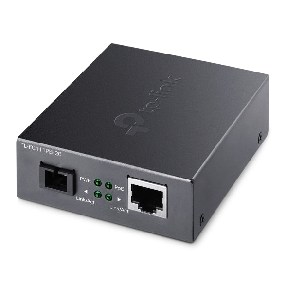 TP-LINK TL-FC111PB-20 10/100Mbps WDM Media Converter with 1-Port PoE - IEEE 802.3u