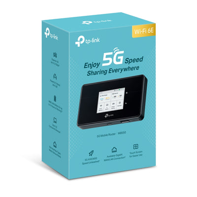 TP-LINK M8550 5G Mobile Wi-Fi, 2880 Mbps at 6 GHz or 2880 Mbps at 5 GHz 688 Mbps at 2.4 GHz