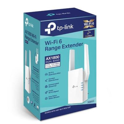 TP-LINK RE605X AX1800 Wi-Fi Range Extender 574Mbps@2.4GHz 1201Mbps@5GHz 1x1GBps WPS 2xAntenna 2x2 MI-MIMO Dual