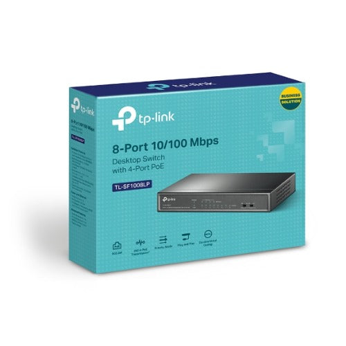 TP-LINK TL-SF1008LP 8-Port 10/100Mbps Desktop Switch with 4-Port PoE