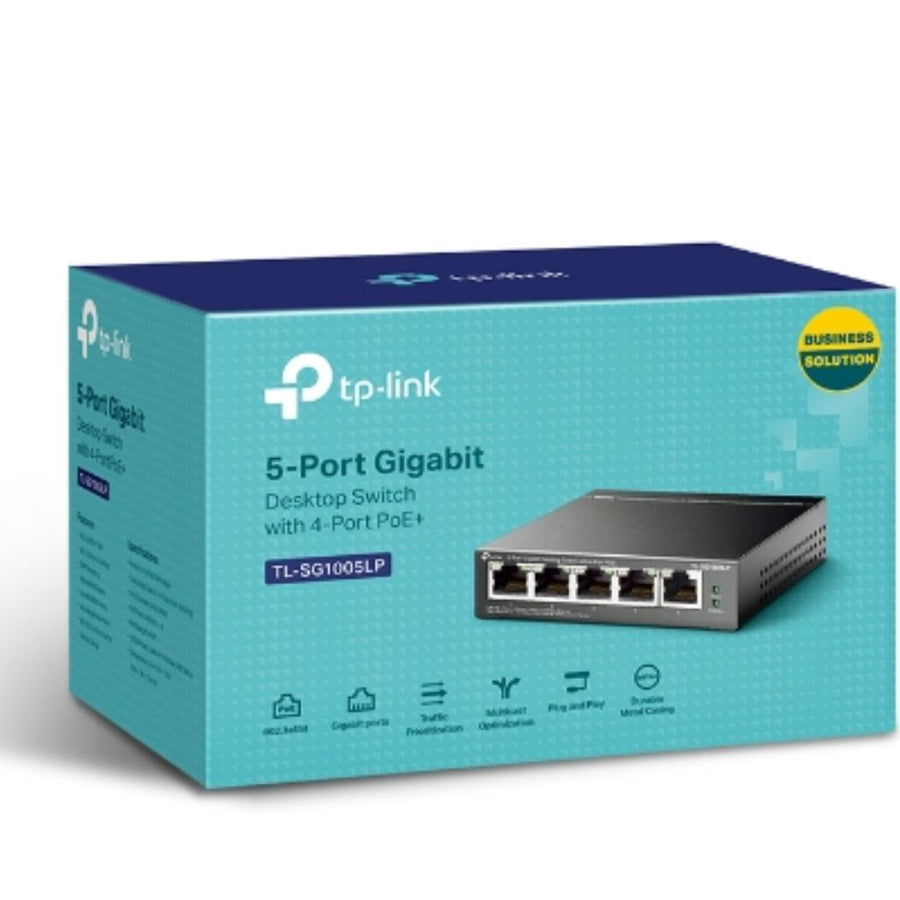 TP-LINK TL-SG1005LP 5-Port Gigabit Desktop Switch with 4-Port PoE+