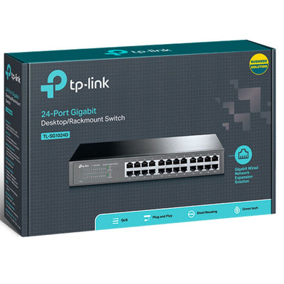 TP-LINK TL-SG1024D 24-Port Gigabit Desktop/Rackmount Unmanaged Switch energy-efficient Supports MAC Plug & play