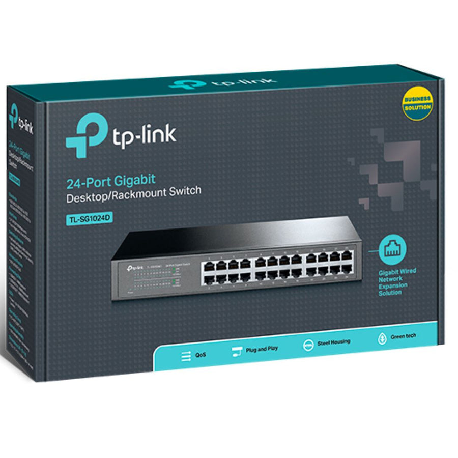 TP-LINK TL-SG1024D 24-Port Gigabit Desktop/Rackmount Unmanaged Switch energy-efficient Supports MAC Plug & play