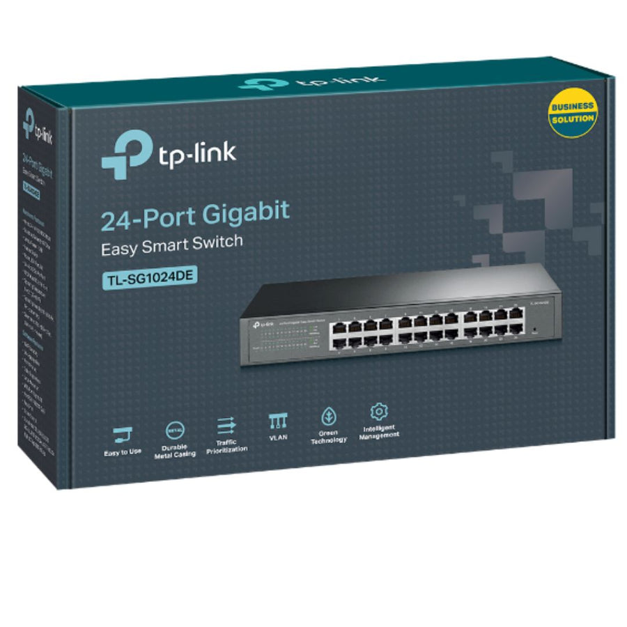 TP-LINK TL-SG1024DE 24-Port Gigabit Desktop/Rackmount Easy Smart Switch energy-efficient L2 Features Supports MAC