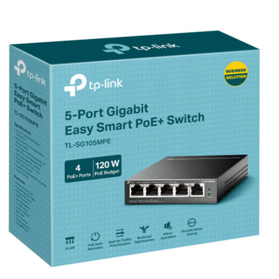TP-LINK TL-SG105MPE 5-Port Gigabit Easy Smart Switch with 4-Port PoE+
