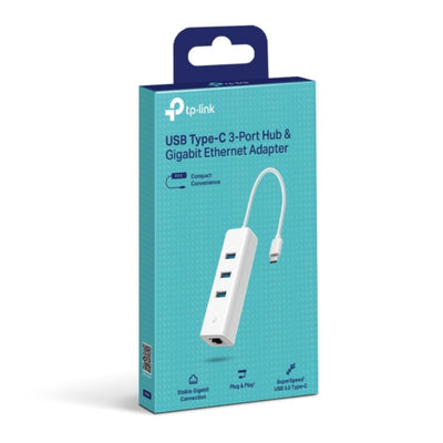 TP-LINK UE330C USB 3.0 Type-C to Gigabit Ethernet Network Adapter with 3-Port USB 3.0 Type-A Hub