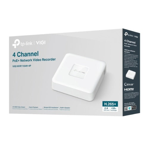 TP-LINK VIGI NVR1104H-4P 4 Channel PoE+ Network Video Recorder