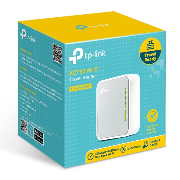 TP-LINK TL-WR902AC AC750 750Mbps Dual Band WiFi Wireless Travel Router 1x100Mbps LAN/WAN USB for 3G/4G Modem