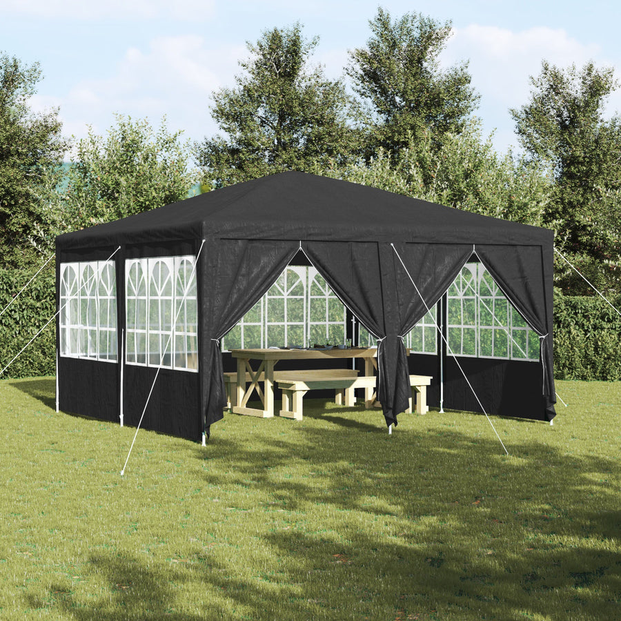 NNEVL Party Tent with 8 Sidewalls Anthracite 4x4 m PE-0