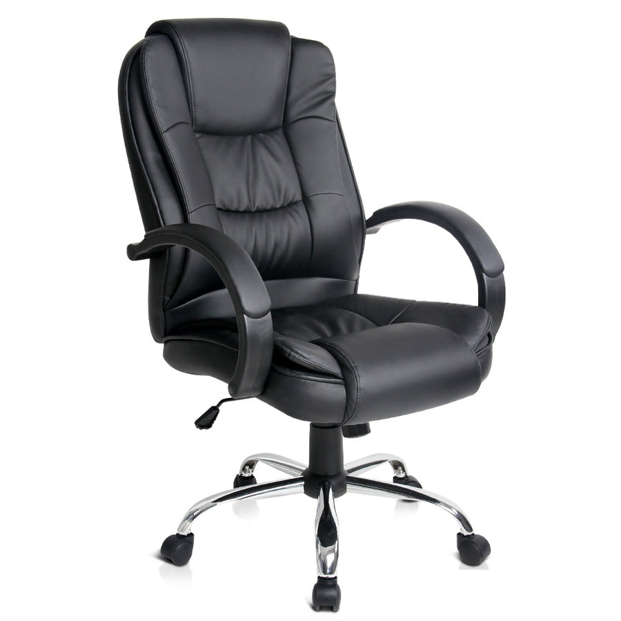 NNEDSZ Leather Office Desk Computer Chair - Black-0
