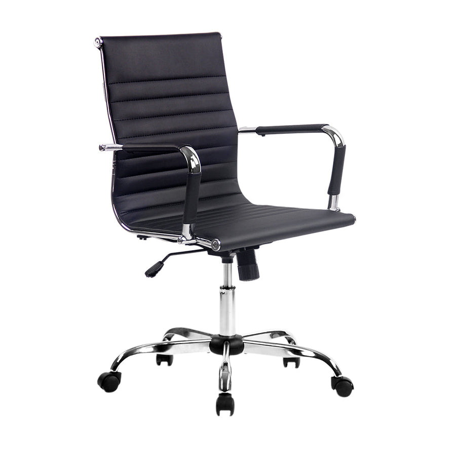 NNEDSZ Gaming Office Chair Computer Desk Chairs Home Work Study Black Mid Back-0