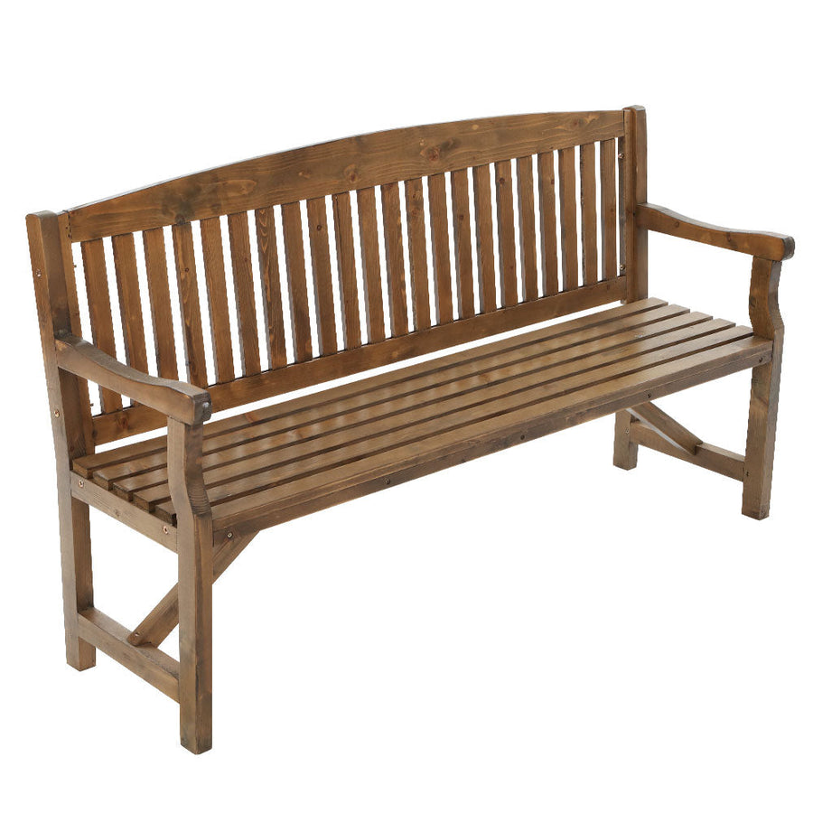 NNEDSZ Bench Chair Natural Outdoor Furniture Décor Patio Deck 3 Seater-0