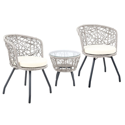 NNEDSZ Outdoor Patio Chair and Table - Grey-0