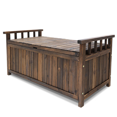 NNEDSZ Outdoor Storage Box Wooden Garden Bench Chest Toy Tool Sheds Furniture-0