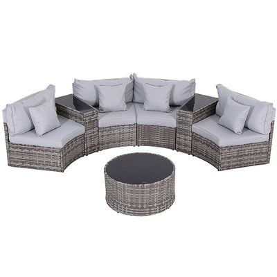 Gardeon 4 Seater Outdoor Sofa Set 7PCS Table Chair Set Garden Rattan Patio Furniture-0