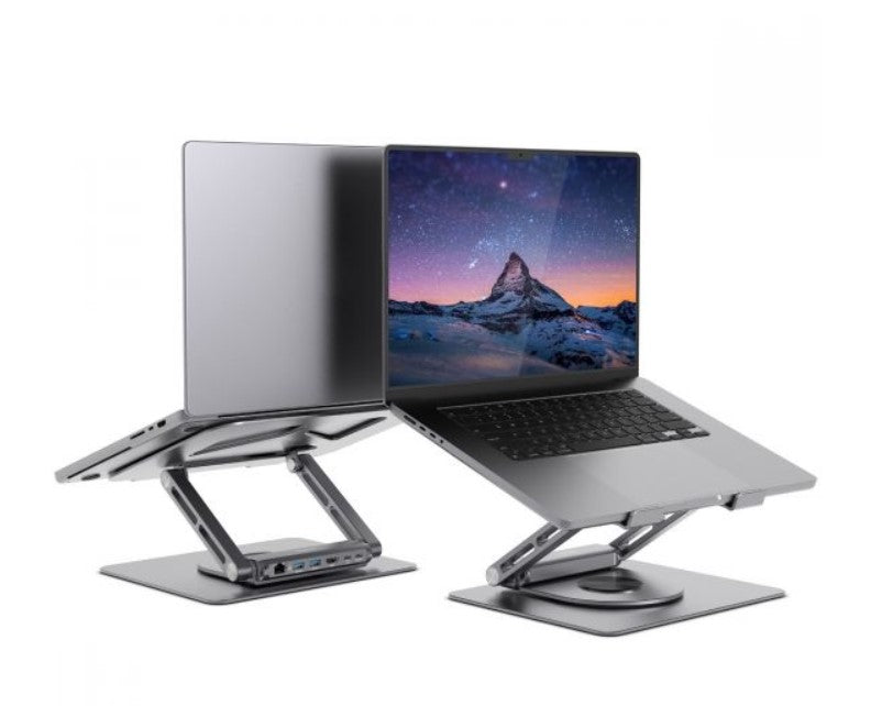 MBEAT® Stage S12 Rotating Laptop Stand with USB-C Docking Station Flexible Ergonomic Design USB-C HDMI RJ45