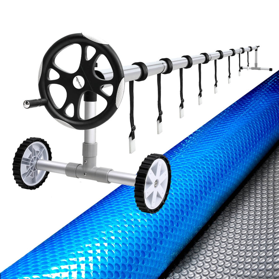 NNEDSZ Pool Cover 11x6.2m 400 Micron Silver Swimming Pool Solar Blanket 6.55m Roller-0