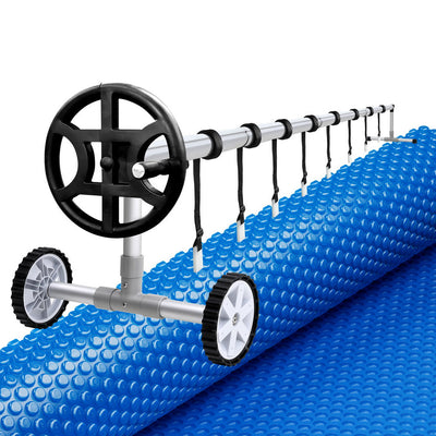 NNEDSZ Pool Cover 600 Micron 6.5x3m w/ Roller 4m Swimming Pools Solar Blanket-0