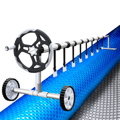 NNEDSZ Solar Swimming Pool Cover Blanket Roller Wheel Adjustable 9.5 X 5m-0