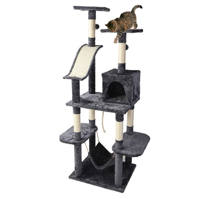 NNEDSZ Cat Tree 171cm Trees Scratching Post Scratcher Tower Condo House Furniture Wood-0