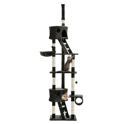 NNEDSZ Cat Tree 260cm Trees Scratching Post Scratcher Tower Condo House Furniture Wood-0