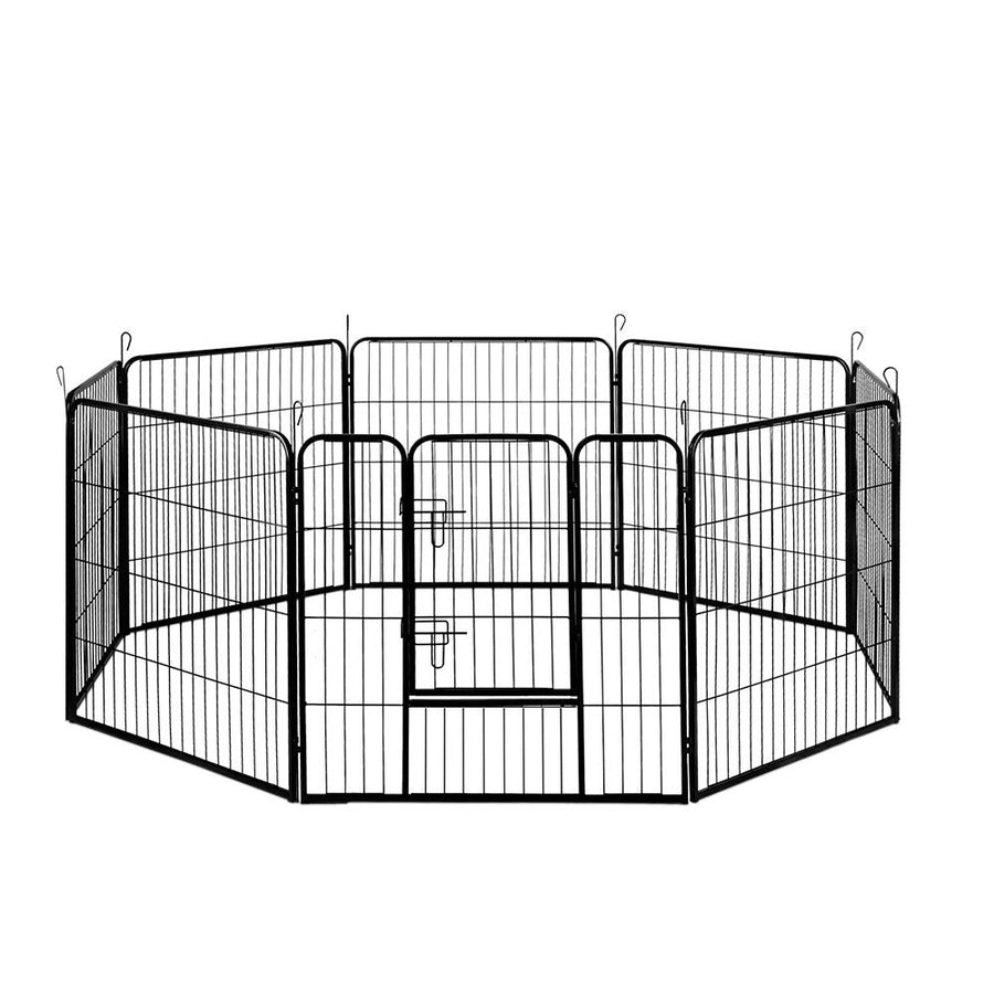 NNEDSZ 8 Panel Pet Dog Playpen Puppy Exercise Cage Enclosure Fence Play Pen 80x80cm-0