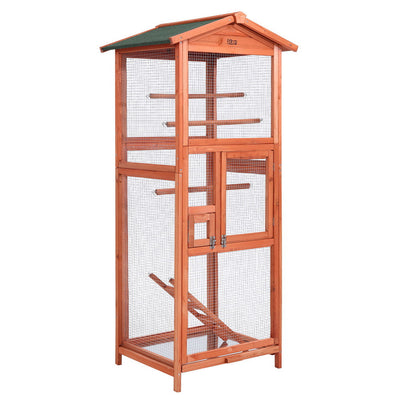 NNEDSZ Bird Cage Wooden Pet Cages Aviary Large Carrier Travel Canary Cockatoo Parrot XL-0