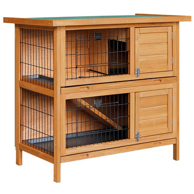NNEDSZ 2 Storey Wooden Rabbit Hutch-0