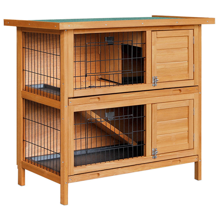 NNEDSZ 2 Storey Wooden Rabbit Hutch-0