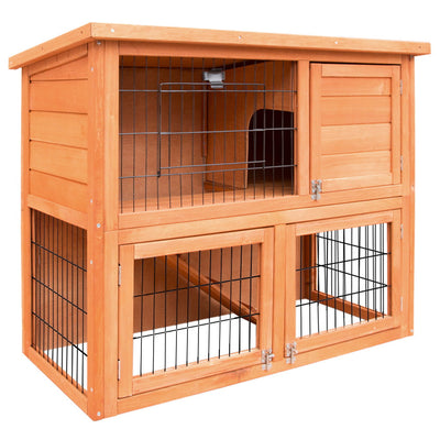 NNEDSZ Rabbit Hutch Hutches Large Metal Run Wooden Cage Chicken Coop Guinea Pig-0