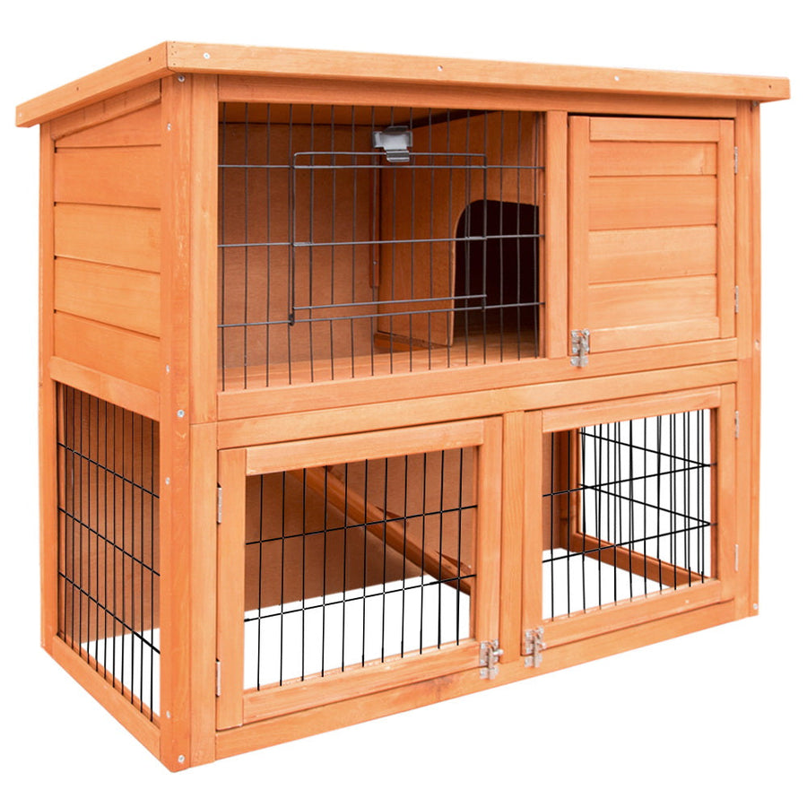NNEDSZ Rabbit Hutch Hutches Large Metal Run Wooden Cage Chicken Coop Guinea Pig-0