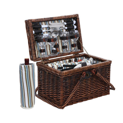 NNEDSZ 4 Person Picnic Basket Set Folding Outdoor Insulated Liquor bag-0