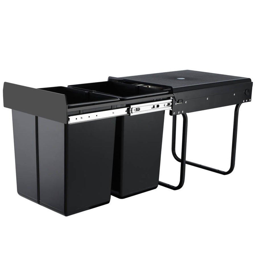 NNEDSZ 2x20L Pull Out Bin - Black-0