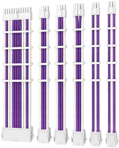 Antec PSU - Sleeved Extension Cable Kit V2 - Purple / White. 24PIN ATX