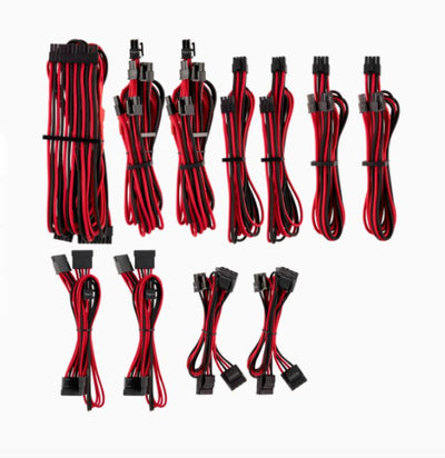 Corsair For Corsair PSU - RED/BLACK Premium Individually Sleeved DC Cable Pro Kit