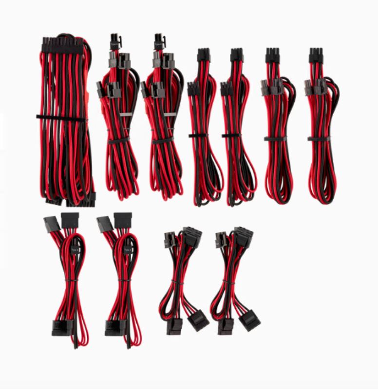 Corsair For Corsair PSU - RED/BLACK Premium Individually Sleeved DC Cable Pro Kit