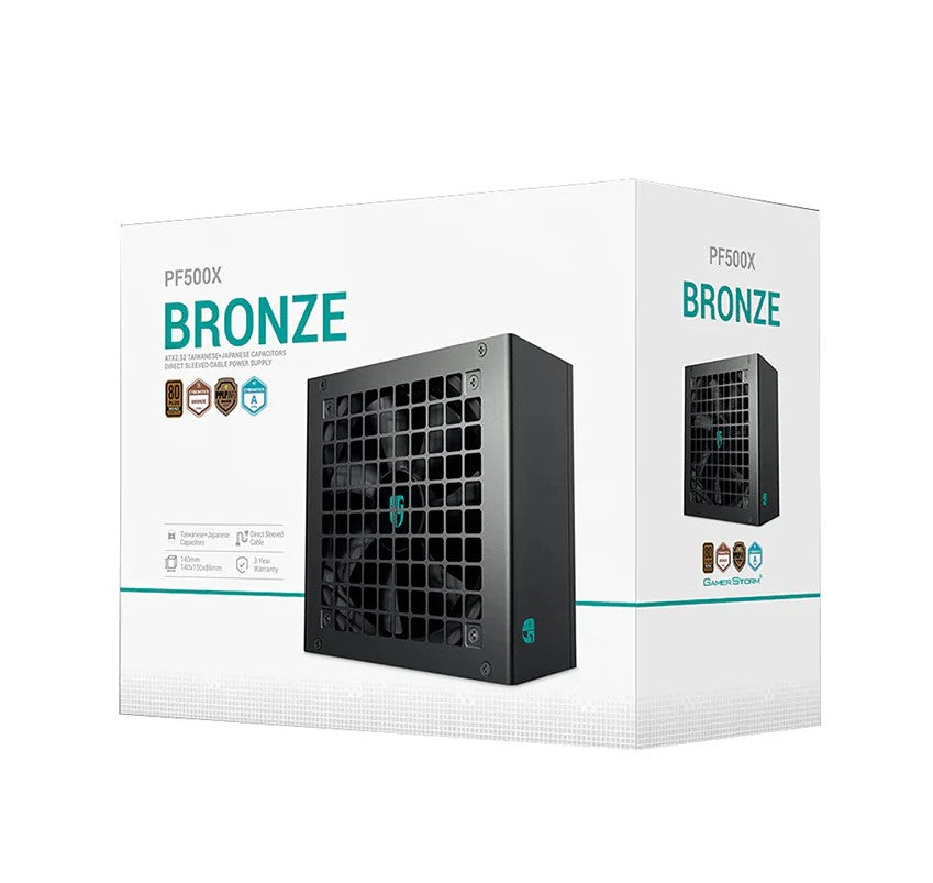 DEEPCOOL PF500X 500W Gamer Storm 80+ Bronze/ Cybenetics ATX Power Supply 120mm Fan