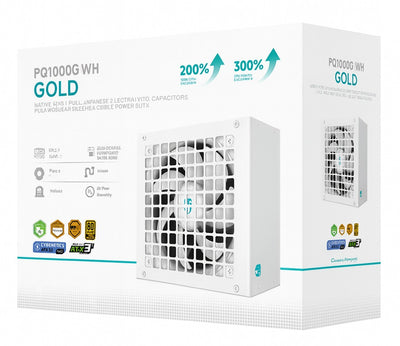 DEEPCOOL PQ1000G WH 1000W Gamer Storm 80+ Gold/Cybenetics Fully Modular ATX Power Supply 120mm Fan