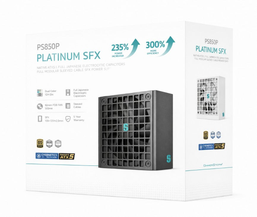 DEEPCOOL PS850P 850W Gamer Storm SFX12V V4.1 & ATX12V V3.1M Full Japanese Electroyltic Capacitors