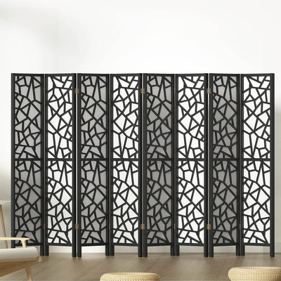 NNEDSZ Artiss 8 Panel Room Divider Screen 325x170cm Clover Black-0