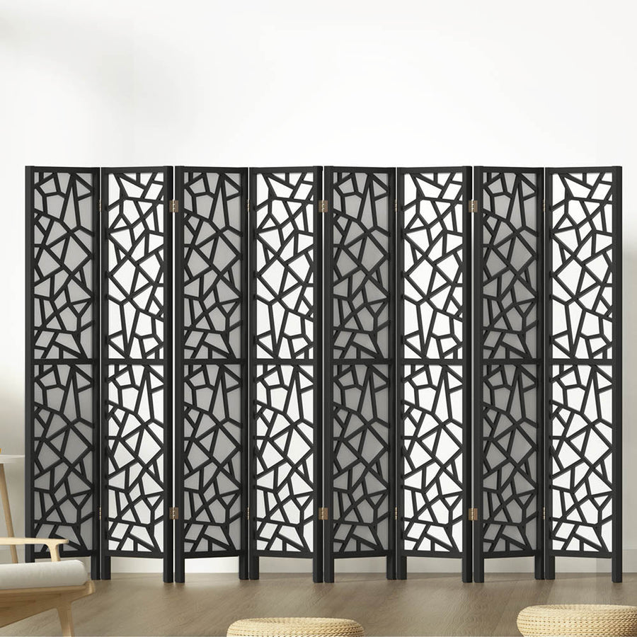 NNEDSZ Artiss 8 Panel Room Divider Screen 325x170cm Clover Black-0